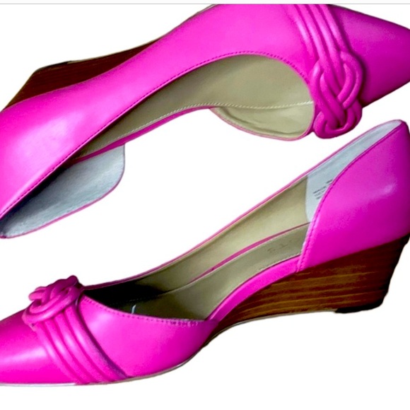 Talbots Shoes - Talbots LANEY D'ORSAY WEDGES Barbie Pink 8